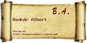 Bednár Albert névjegykártya