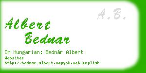 albert bednar business card
