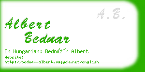 albert bednar business card